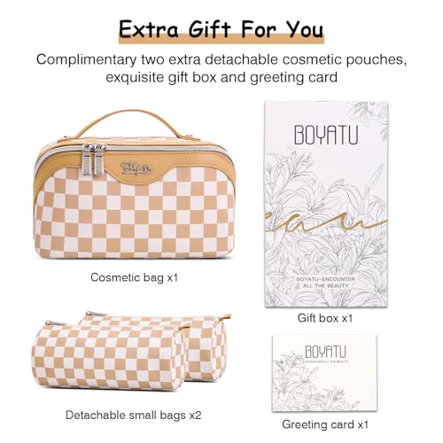 Travel Makeup Bag Organizer Cosmetic Bag (07-B-Apricot)