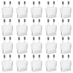 20 Pack European Plug Adapter (20 Pack White)