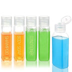Travel Bottles for Toiletries Plastic Squeeze Bottles 5pcs 2 oz TSA Approved Travel Size Containers Refillable Cosmetic Containers Kit Leak proof Shampoo Conditioner Travel Essentials (2oz Clear - 3 Labeled 2 Blank)