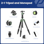 60" Carbon Fiber Camera Travel Tripod (Green / 62" Basic (Carbon Fiber))