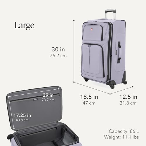 Sion Softside Expandable Spinner Luggage Durable Lightweight Travel Suitcase (2-Piece Set (Carry-On/Large) / Evening Haze)