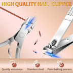Manicure Set 16 In 1 Professional Stainless Steel Pedicure Kit Toenail Clippers Set Mens Grooming Kit Fingernail Kit for Women with Luxurious Travel Bag (16Pcs-Brown)