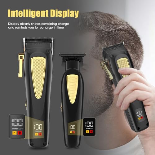 Hair Clippers for Men Cordless Hair Trimmer Electric Shavers for Men Set (Black-1)