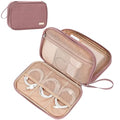 Electronics Travel Organizer Cord Case (Large / Rose-wood Pink)