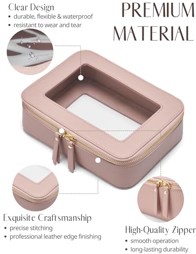 Clear Makeup Bag with Zipper (Mauve / Mini & Medium)