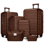 Luggage Sets 6 Piece (Mocha / 6 Piece Set (18/20/24/28/DB/TB))