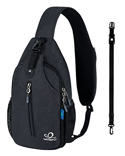Crossbody Sling Backpack Sling Bag Travel Hiking Daypack (Pure Black(other Style) / Small)