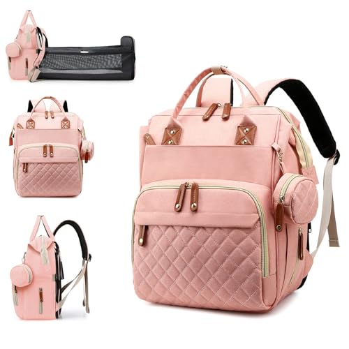 Diaper Bag Backpack with Changing Station (Pink)