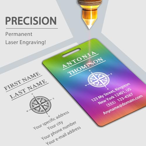 Personalized Metal Luggage Tags (Horizontal Rainbow)