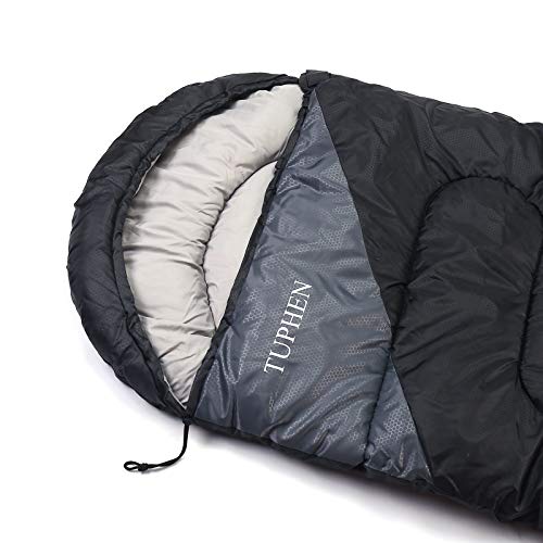 Sleeping Bags for Adults Kids Boys Girls Backpacking Hiking Camping Microfiber Liner (Black Grey)