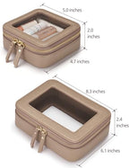 Clear Makeup Case Toiletry Bag Travel Medium Clear Cosmetic Bag with Zipper (Gold / Mini & Medium)