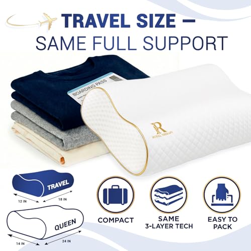 Travel Memory Foam Pillow (Travel 18 x 12 x 5")