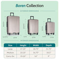 Boren Expandable Hardside Rugged Travel Luggage with 8 Spinner Wheels (Carry-on 22-Inch, USB Port in Carry-On / Champagne)