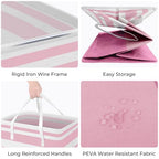 2 Pack Large Laundry Baskets (88L / Pink)