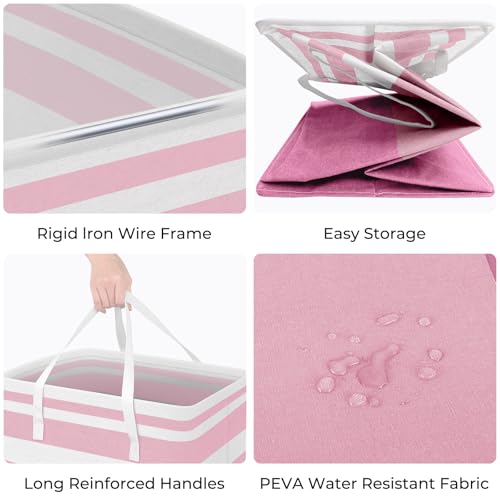 2 Pack Large Laundry Baskets (88L / Pink)
