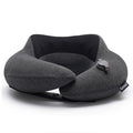 Upgraded Premium Inflatable Travel Neck Pillow for Airplane & Car (Senior Grey / Medium)