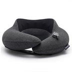 Upgraded Premium Inflatable Travel Neck Pillow for Airplane & Car (Senior Grey / Medium)