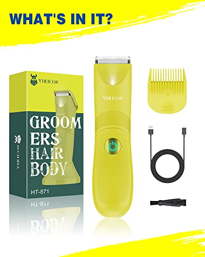 Unisex Hair Trimmer with Adjustable Guards (Yellow)
