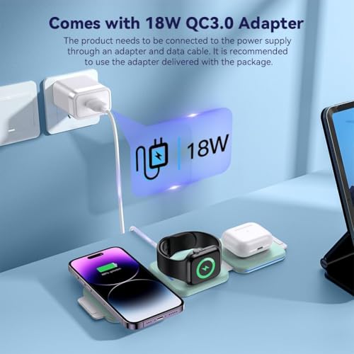 3 in 1 Charging Station for Apple (GREEN)