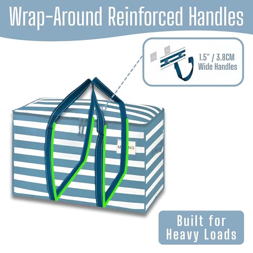 8 Pack Heavy Duty Moving Bags (8 Pack / Classic Navy Stripe)