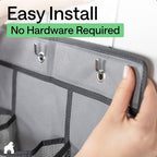 Over the Door Shoe Organizer (Grey / 24 Extra Large Pockets/4 Hooks)