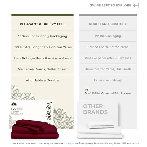 100% Egyptian Cotton King Size Sheets Set (King / 09 - Burgundy)