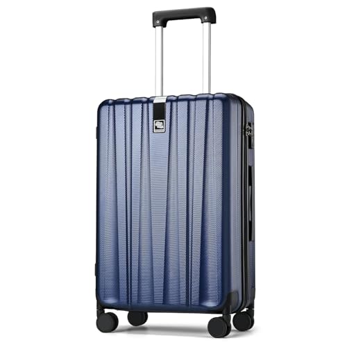 24 Inch Luggage Suitcases With Spinner Wheels Lightweight PC Hard Shell Rolling Suitcase With Travel Locks (24 Inch / Dark Blue)