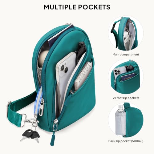 Anti Theft Crossbody Bags Small Crossbody Sling Bag for Women & Men (Teal)
