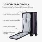 Carry On Luggage 22x14x9 Airline Approved (04-Blackcurrant Oolong / Carry-On 20-Inch (Clamshell, 34L))