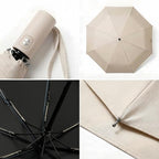 Small Compact Travel Umbrella with UV Protection for Sun & Rain (D-1-Beige)