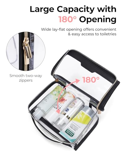 Clear Toiletry Bag for Travel (Pink / Pack of 2)