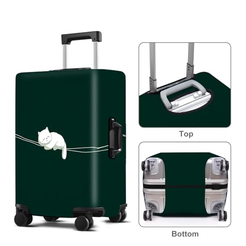 Luggage Cover Washable Suitcase Protector Anti (White cat / M(fits 24-26Inch suitcase))