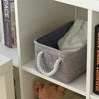 Storage Bins Basket (Grey / Medium -13.8Lx9.8Wx6.7H)