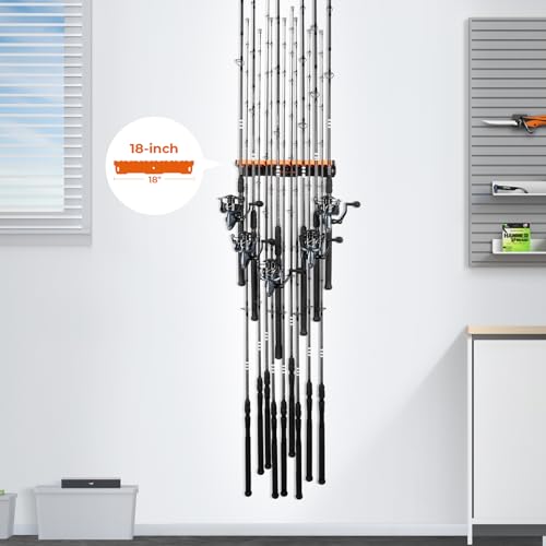 V15 Vertical Fishing Rod Holder (Black - Upgraded - 2 Pack (Store 30 rods))