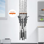 V15 Vertical Fishing Rod Holder (Black - Upgraded - 2 Pack (Store 30 rods))