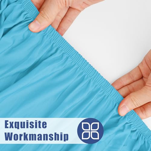 2 Pack Square Spandex Fitted Table Cloth (Blue Mist / 34" x 34" (Square))