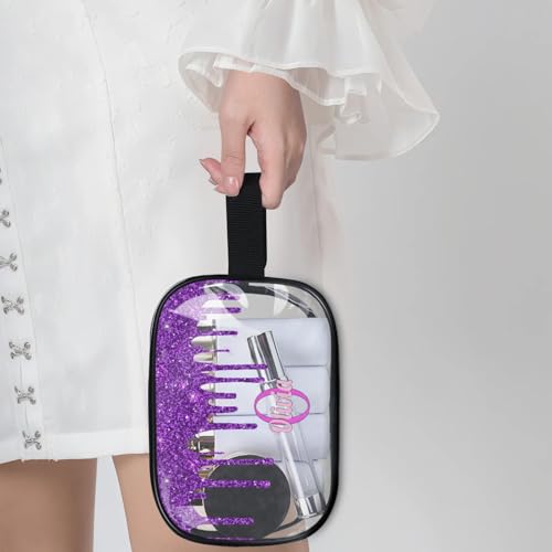 Personalized Transparent Makeup Bag with Name (Deep Purple)