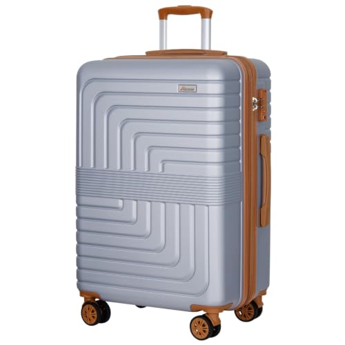 30'' Large Checked Luggage with Dual 360° Spinner Wheels (Silver)