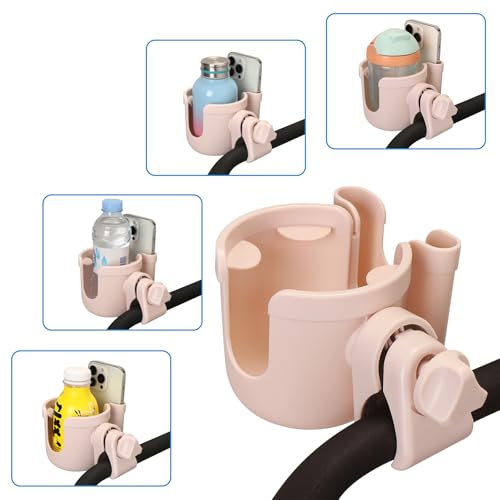 Stroller Cup Holder with Phone Holder (All Crystal Pink)