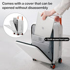 24 Inch Checked Luggage Aluminum Frame & Spinner Wheels (Smoke White / 24-inch)
