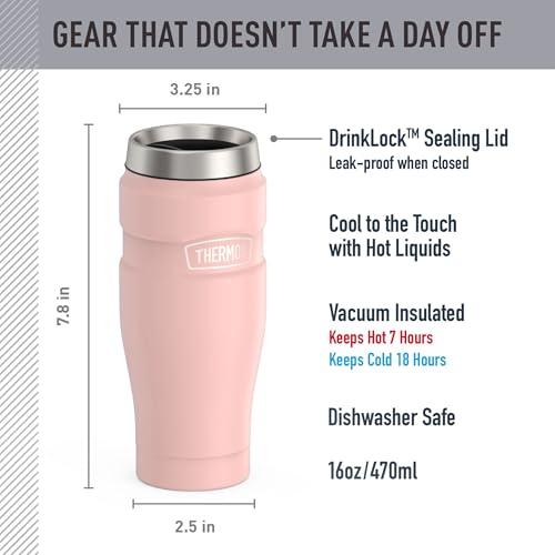 Stainless King Stainless Steel Tumbler (Matte Pink / 16 Ounces / No Handle)