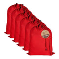 LFH Home Cotton Rich Large Premium Canvas Laundry Bag (18"x26" (Pack of 6) / Red)
