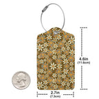 Flowers Leather Luggage Tag with Stainless Steel Ring (1 PCS / Flowers1)