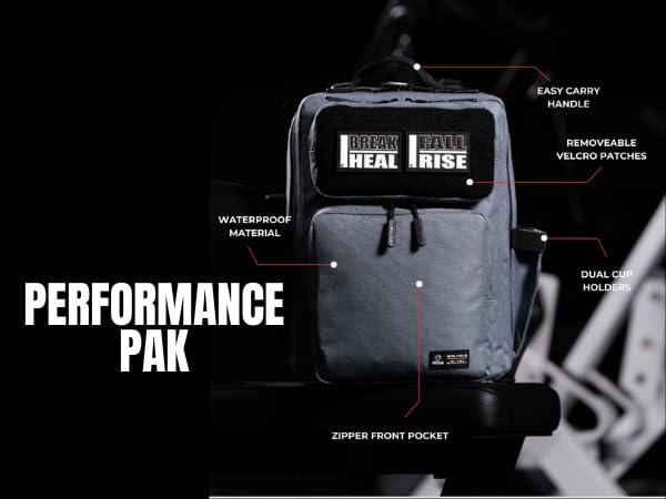 15L Slim Gym Backpack 1000D Travel EDC (Black With White Accents)
