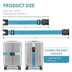 Heavy Duty Luggage Straps with TSA Lock (Blue)