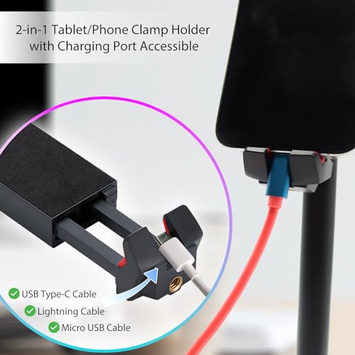 Metal Portable Monitor Tablet Stand Tripod (Gray Black)