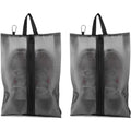 2 Pack Shoe Bags for Travel (Black / Large)