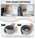 Hat style travel neck pillow (Light Grey)