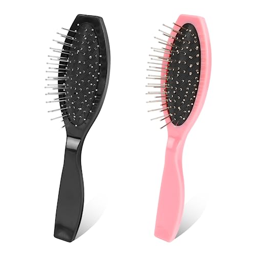 2 Pack Stainless Steel Wig Wire Brush (Black & Pink)