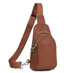 Brown Real Leather Small Crossbody Bags for Women Anti (Cognac Brown)